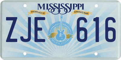 MS license plate ZJE616