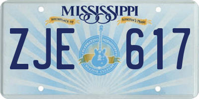 MS license plate ZJE617