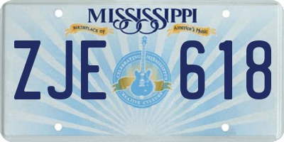 MS license plate ZJE618