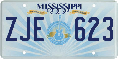 MS license plate ZJE623