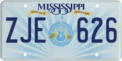 MS license plate ZJE626