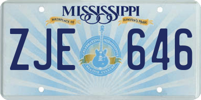 MS license plate ZJE646