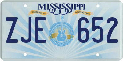 MS license plate ZJE652