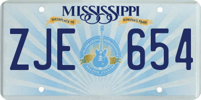 MS license plate ZJE654