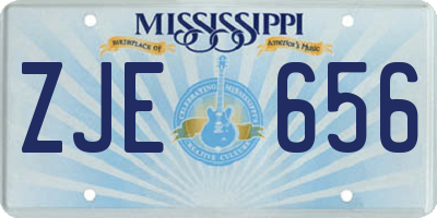 MS license plate ZJE656