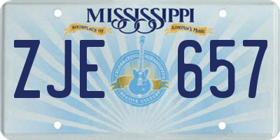 MS license plate ZJE657