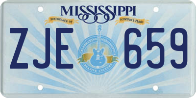 MS license plate ZJE659