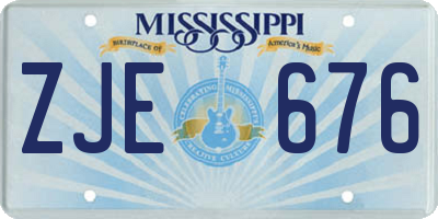 MS license plate ZJE676