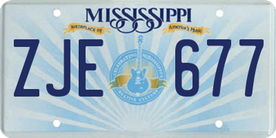 MS license plate ZJE677