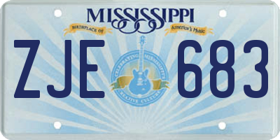 MS license plate ZJE683