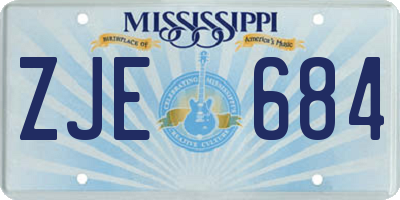 MS license plate ZJE684