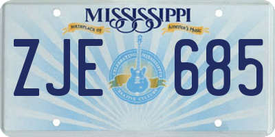 MS license plate ZJE685