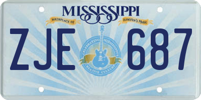 MS license plate ZJE687