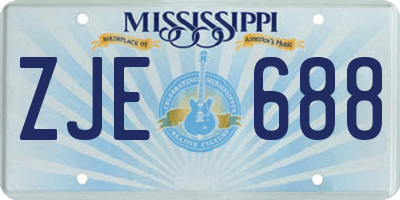 MS license plate ZJE688