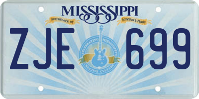 MS license plate ZJE699