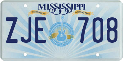 MS license plate ZJE708