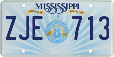 MS license plate ZJE713