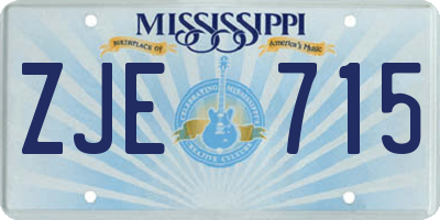 MS license plate ZJE715