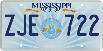 MS license plate ZJE722