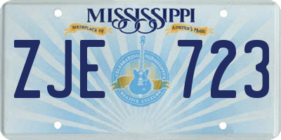 MS license plate ZJE723
