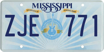 MS license plate ZJE771