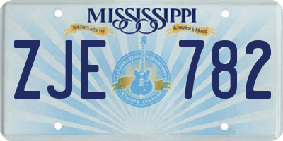 MS license plate ZJE782