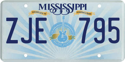 MS license plate ZJE795