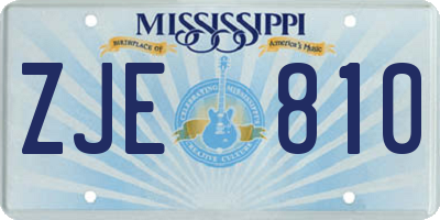 MS license plate ZJE810