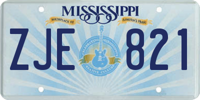 MS license plate ZJE821