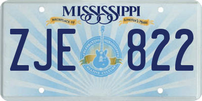 MS license plate ZJE822