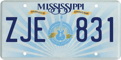 MS license plate ZJE831