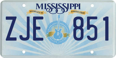 MS license plate ZJE851