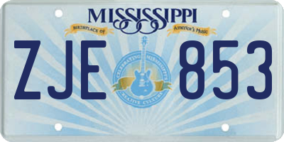 MS license plate ZJE853