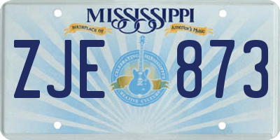 MS license plate ZJE873