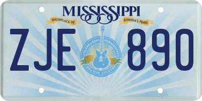 MS license plate ZJE890