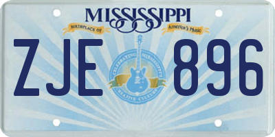 MS license plate ZJE896