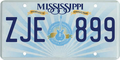 MS license plate ZJE899