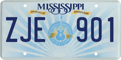 MS license plate ZJE901