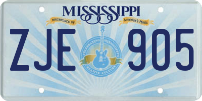 MS license plate ZJE905