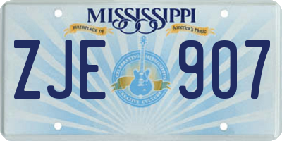 MS license plate ZJE907