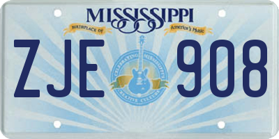 MS license plate ZJE908