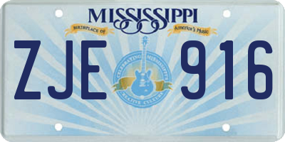 MS license plate ZJE916