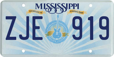 MS license plate ZJE919