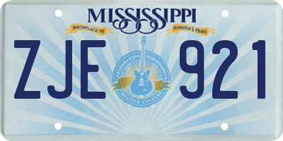 MS license plate ZJE921