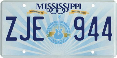 MS license plate ZJE944