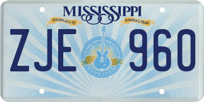 MS license plate ZJE960