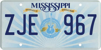 MS license plate ZJE967