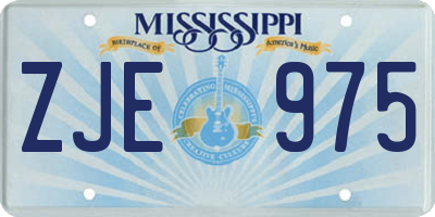 MS license plate ZJE975