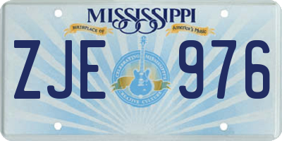 MS license plate ZJE976