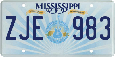 MS license plate ZJE983